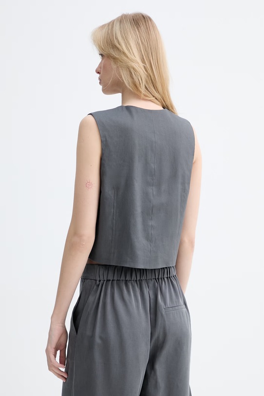 Ρούχα Marc O'Polo Γιλέκο γυναικείο με λινό 5000014052 γκρί