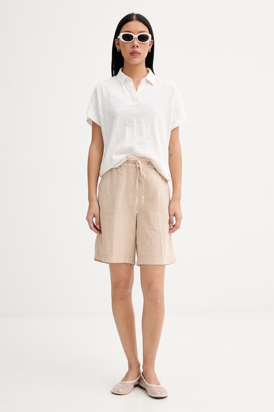 Marc O'Polo polo damskie bawełniane 5000014115 beżowy ZS26