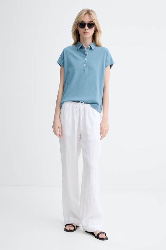 Marc O'Polo πόλο γυναικείο βαμβακερό 5000014197 τιρκουάζ ZS26