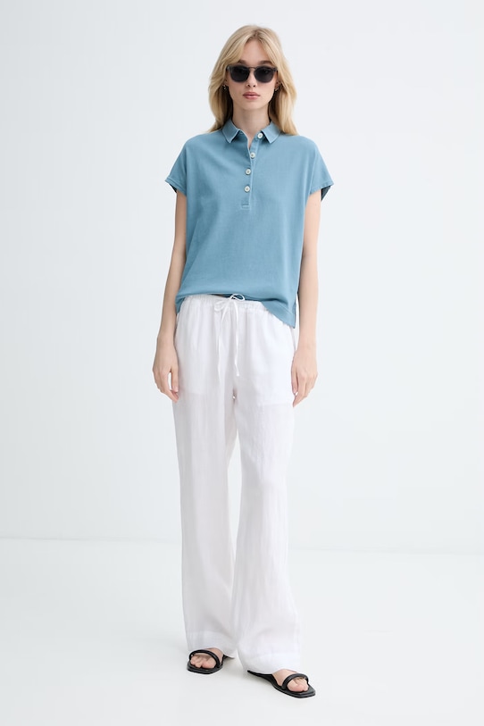 Marc O'Polo πόλο γυναικείο βαμβακερό 5000014197 τιρκουάζ ZS26