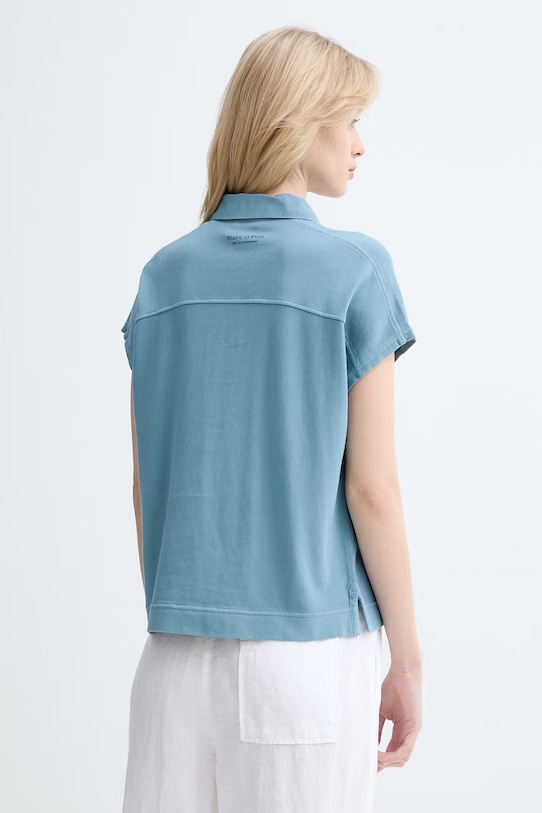 Ρούχα Marc O'Polo πόλο γυναικείο βαμβακερό 5000014197 τιρκουάζ
