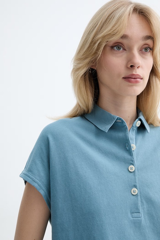 Marc O'Polo πόλο γυναικείο βαμβακερό τιρκουάζ 5000014197