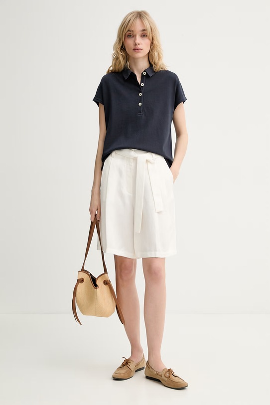 Marc O'Polo πόλο γυναικείο βαμβακερό 5000014197 σκούρο μπλε ZS26