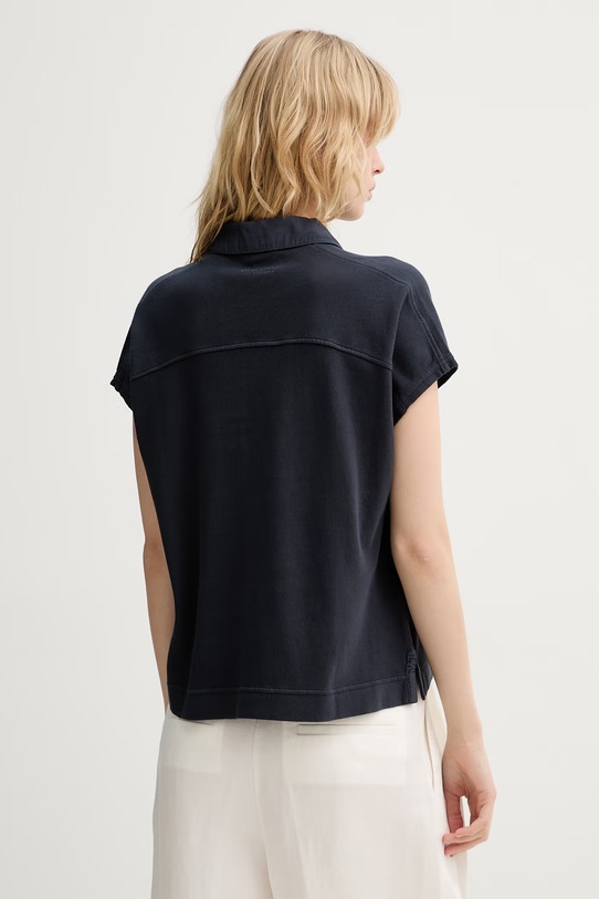 Ρούχα Marc O'Polo πόλο γυναικείο βαμβακερό 5000014197 σκούρο μπλε