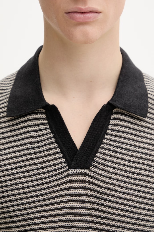 Marc O'Polo polo męskie z lnu 5000013989 czarny