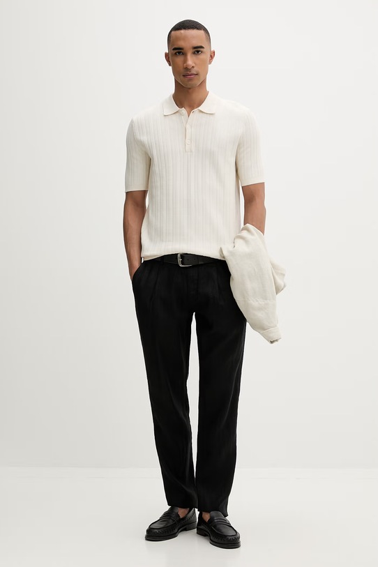 Marc O'Polo polo męskie bawełniane 5000013990 beżowy ZS26