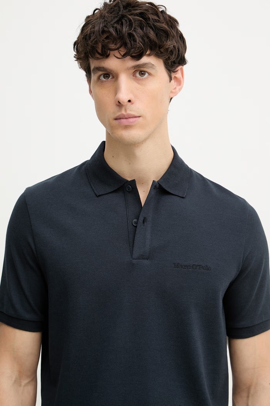 Marc O'Polo polo męskie z bawełną granatowy 5000013992