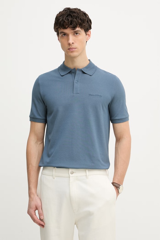 Marc O'Polo polo męskie z bawełną niebieski 5000013992