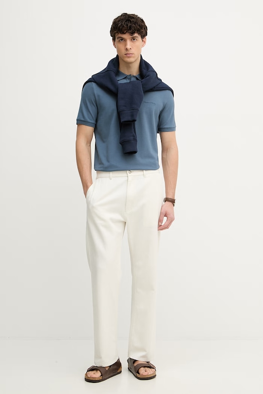 Marc O'Polo polo męskie z bawełną 5000013992 niebieski ZS26