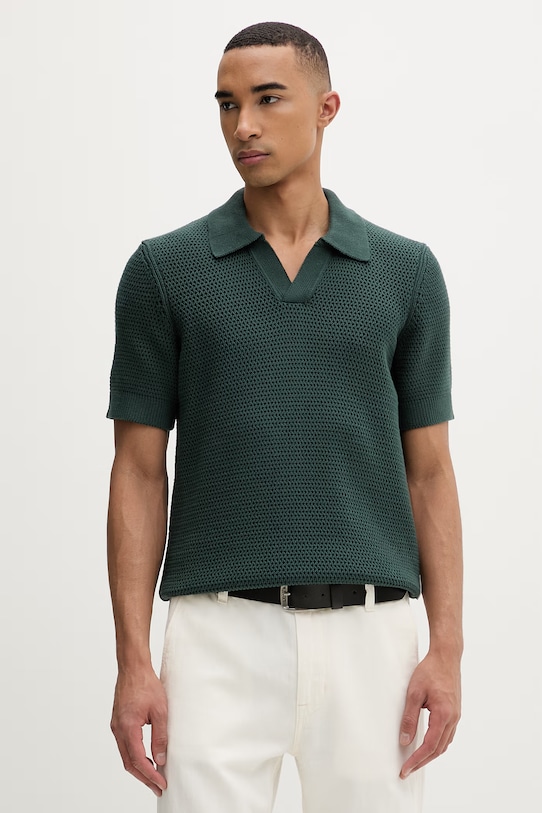 Marc O'Polo polo męskie bawełniane zielony 5000010063