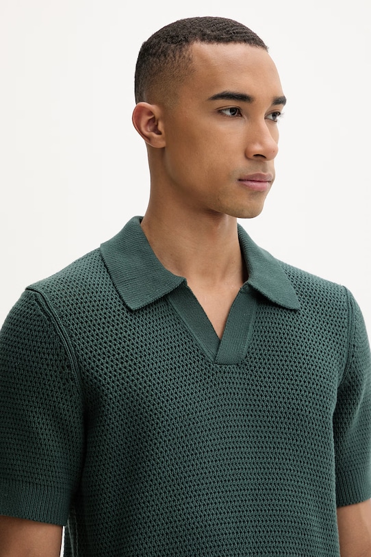 Marc O'Polo polo męskie bawełniane zielony 5000010063