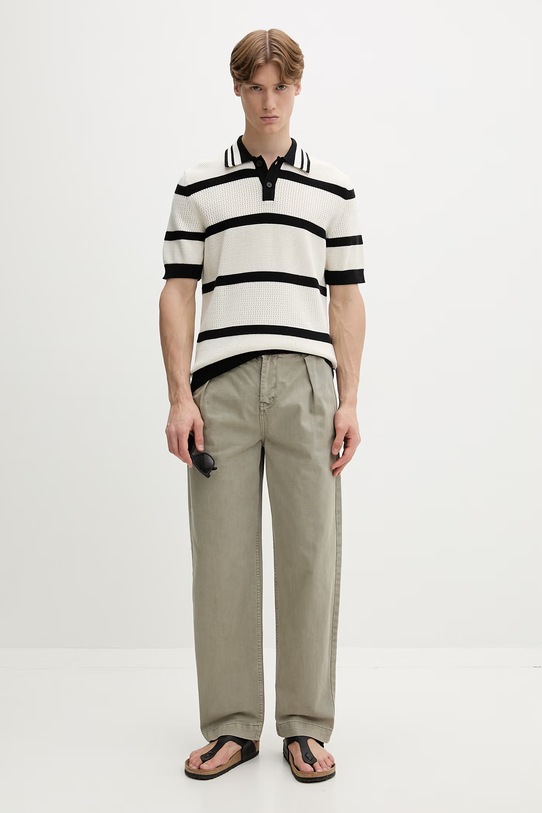 Marc O'Polo поло-свитер для мужчин из хлопка 5000010067 бежевый ZS26