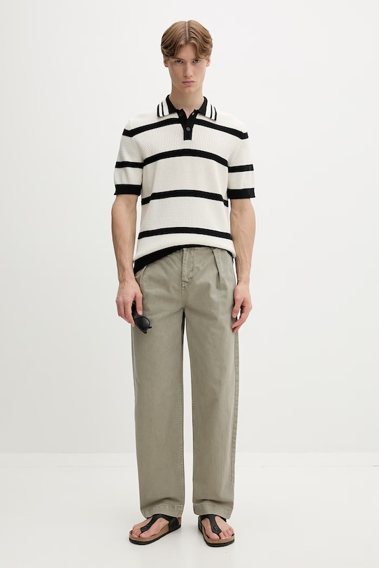 Marc O'Polo поло-свитер для мужчин из хлопка 5000010067 бежевый ZS26