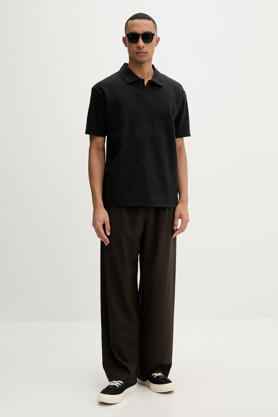 Marc O'Polo polo męskie z bawełną 5000011236 czarny ZS26