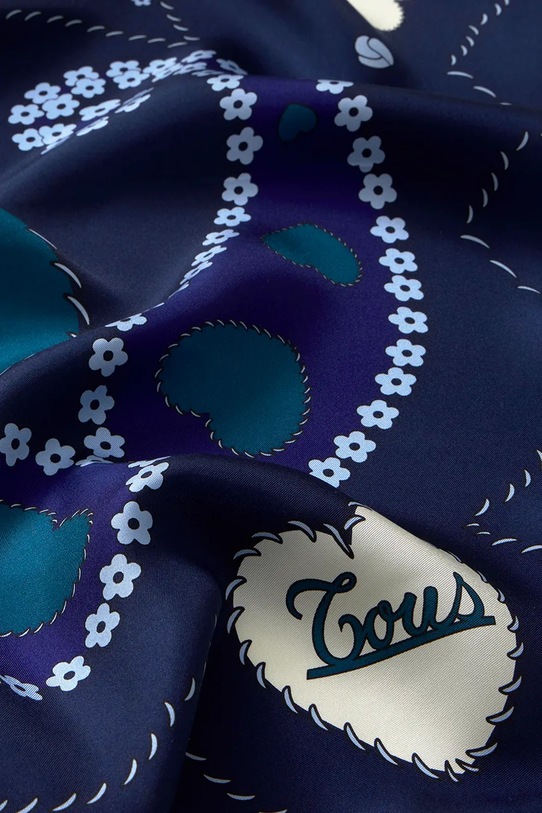 Tous chusta damska z jedwabiem 2002377233 granatowy ZS26