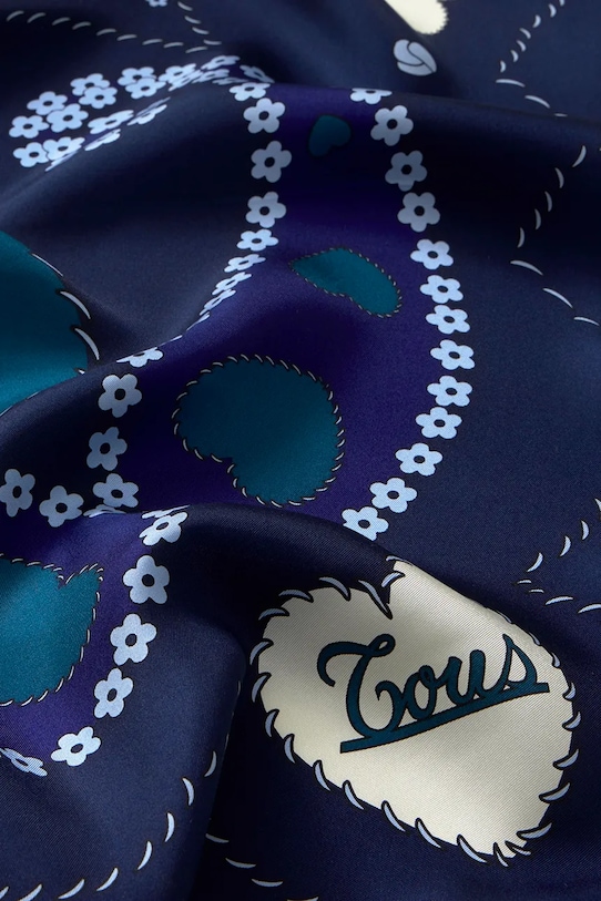 Tous chusta damska z jedwabiem 2002377233 granatowy ZS26