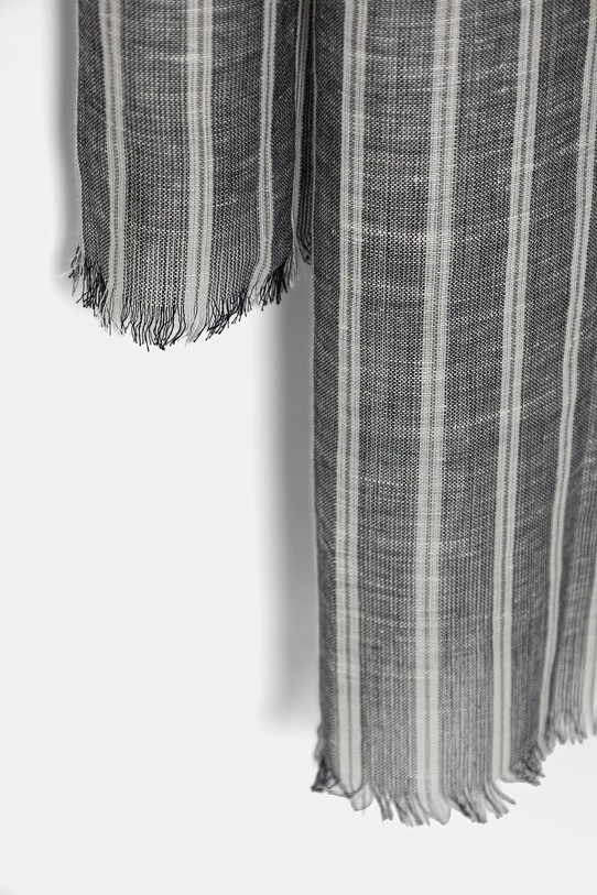 Marc O'Polo chusta męska lniana 5000013918 czarny ZS26