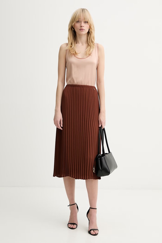 Silvian Heach spódnica MIDIAM GPP26200LO brązowy ZS26