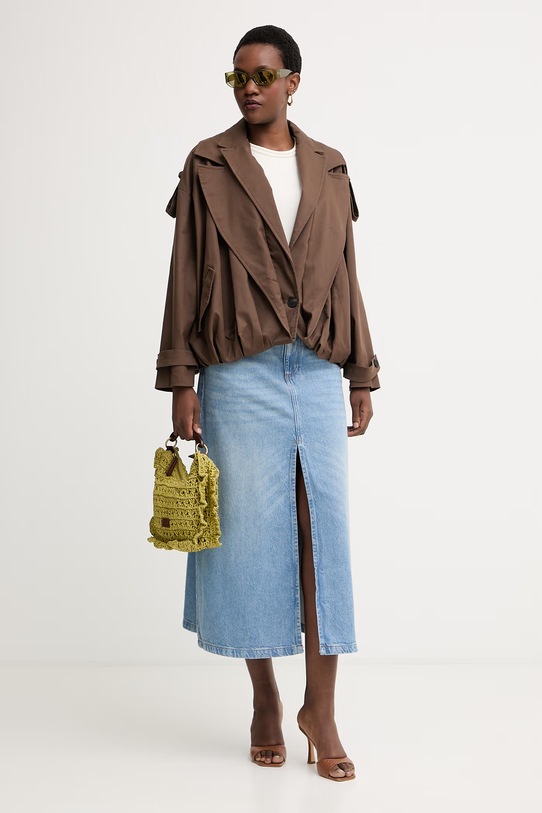 Silvian Heach spódnica trapezowa jeansowa KANT GPP26024GO niebieski ZS26