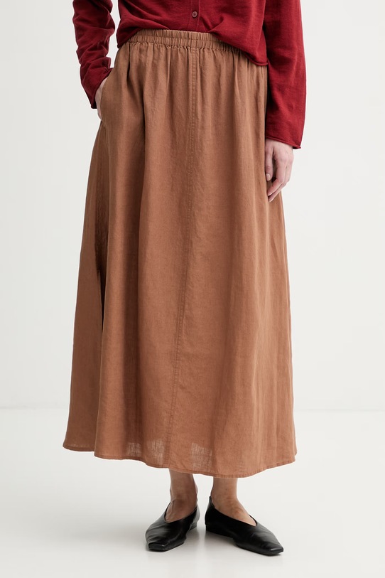 Marc O'Polo spódnica lniana brązowy 5000014053