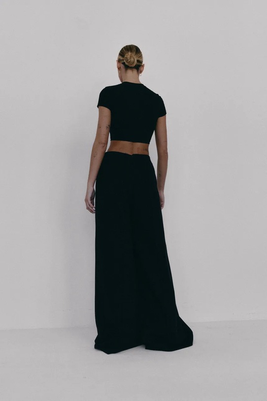 Odzież Muuv. spodnie wide leg damskie JOIA spodnie.wys.stan.JOIA czarny