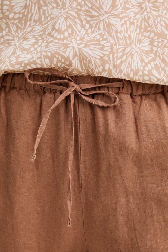 Marc O'Polo spodnie damskie bawełniane brązowy 5000014490