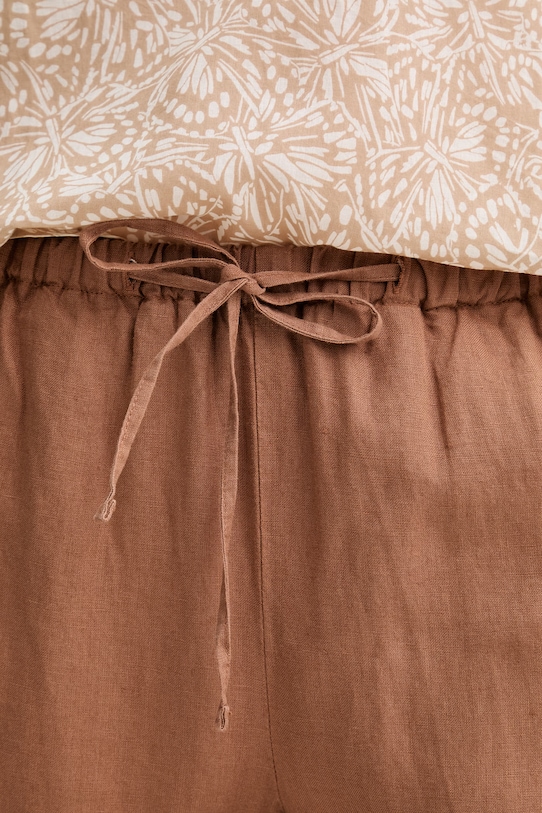 Marc O'Polo spodnie damskie bawełniane brązowy 5000014490