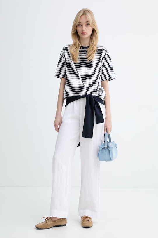 Marc O'Polo nohavice dámske bavlnené 5000014018 biela ZS26