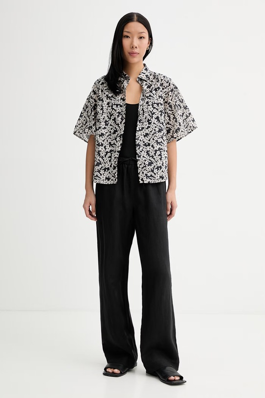 Marc O'Polo nohavice dámske bavlnené 5000014018 čierna ZS26