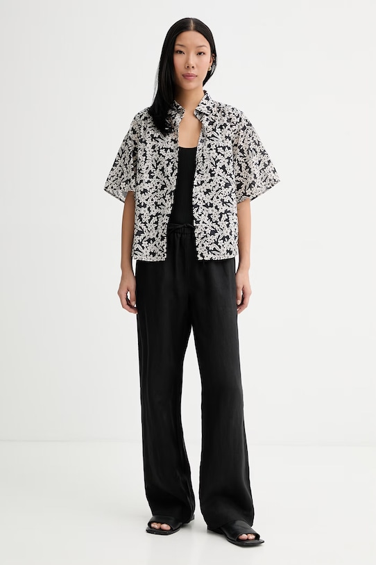 Marc O'Polo nohavice dámske bavlnené 5000014018 čierna ZS26