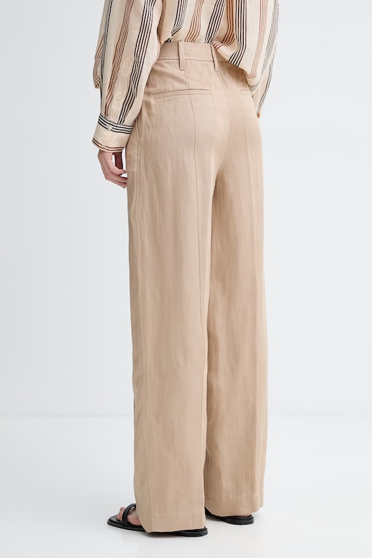 Odzież Marc O'Polo spodnie damskie z dodatkiem lnu 5000014070 beżowy