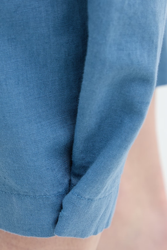 Marc O'Polo nohavice dámske ľanové modrá 5000010116