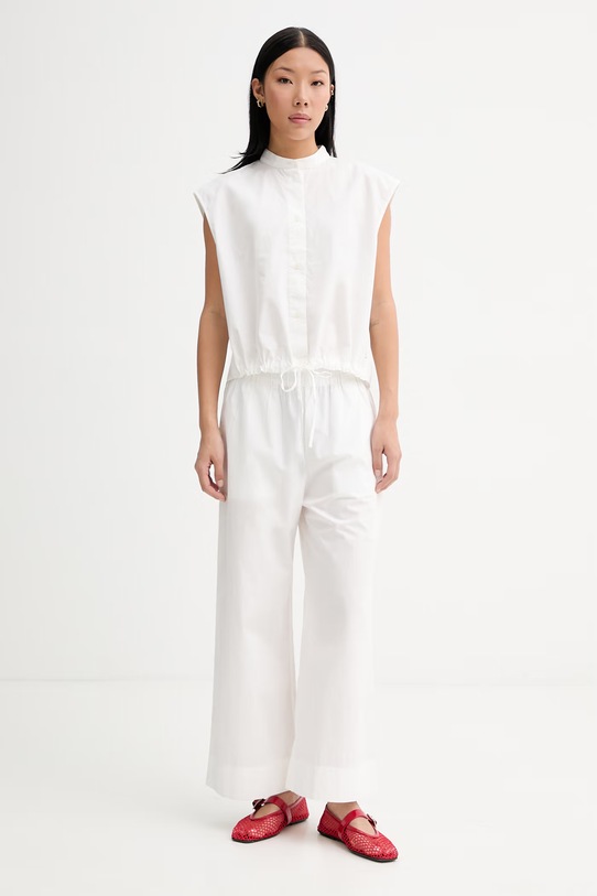 Marc O'Polo hlače ženske bombažne 5000011272 bela ZS26