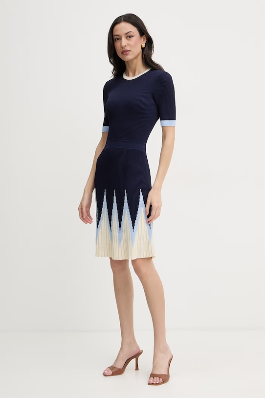 Silvian Heach sukienka sweterkowa z wiskozy ALLANDI GPP26495VE granatowy ZS26