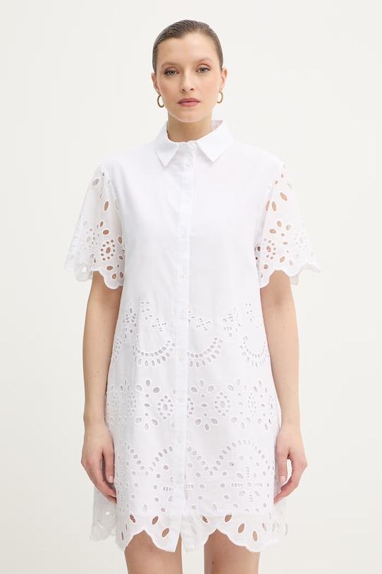 Памучна рокля Silvian Heach AIMAL памук бял GPP26300VE