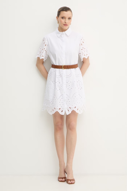 Памучна рокля Silvian Heach AIMAL GPP26300VE бял ZS26