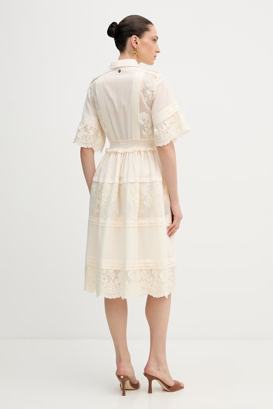 Odzież Silvian Heach sukienka letnia FISIA GPP26296VE beżowy