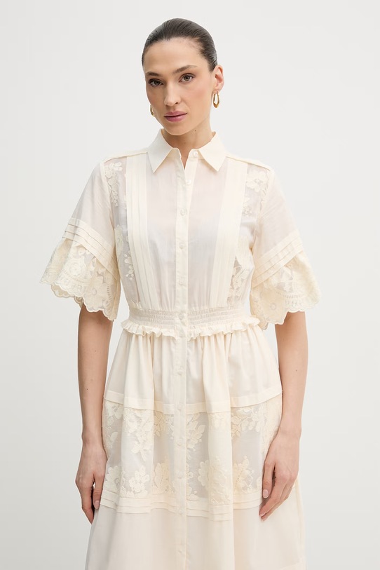 Silvian Heach sukienka letnia FISIA beżowy GPP26296VE