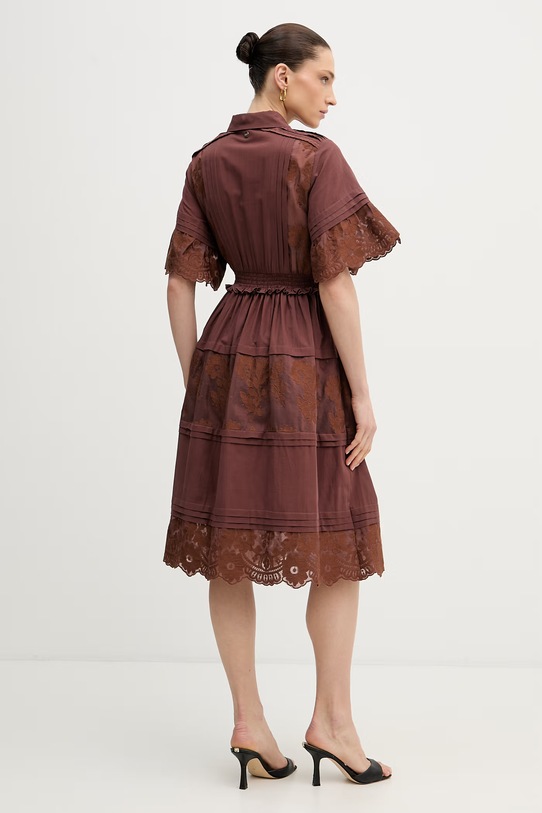 Odzież Silvian Heach sukienka letnia FISIA GPP26296VE brązowy