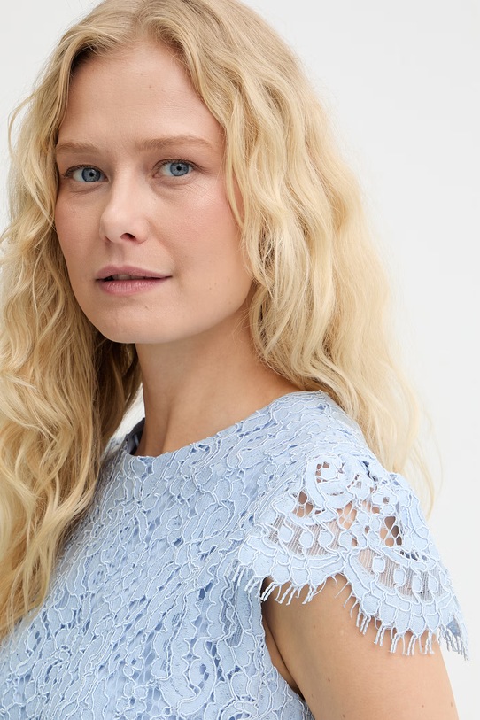 Silvian Heach čipkované šaty GELAO GPP26330VE modrá