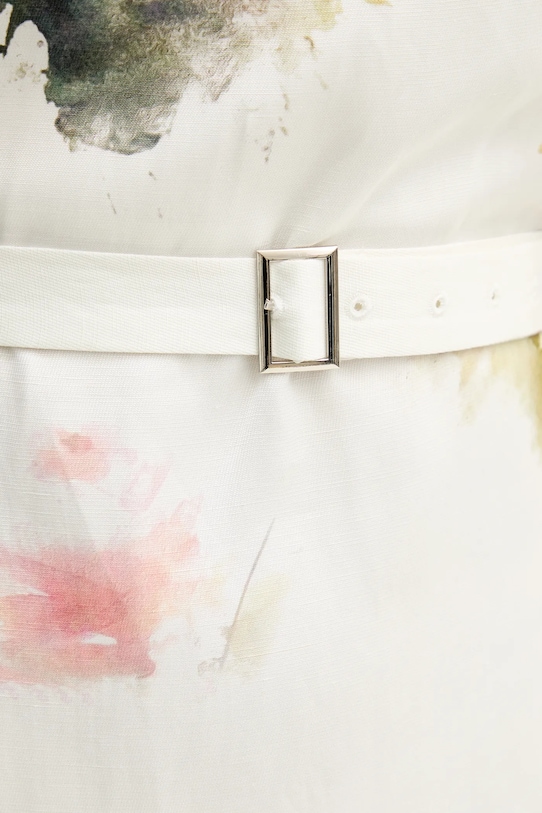 Silvian Heach sukienka z dodatkiem lnu HALCYON GPP26282VE beżowy