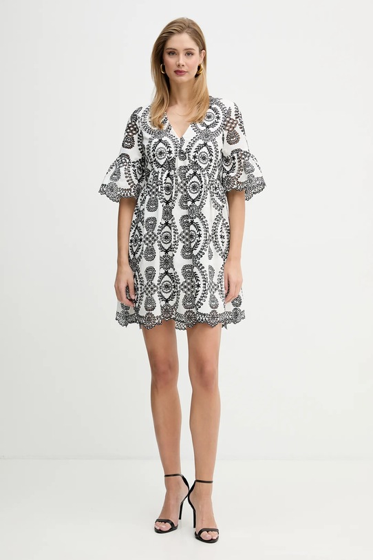 Silvian Heach sukienka bawełniana INARA GPP26472VE biały ZS26