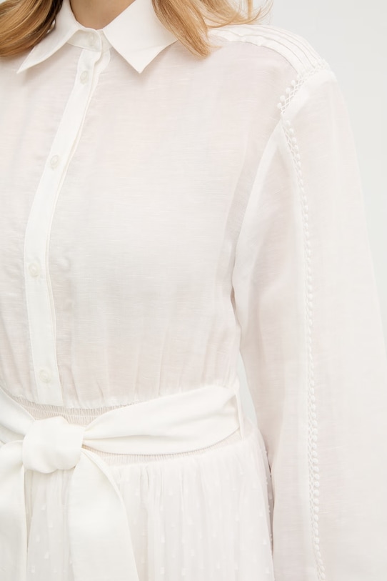 Silvian Heach sukienka z dodatkiem lnu FALEN GPP26260VE