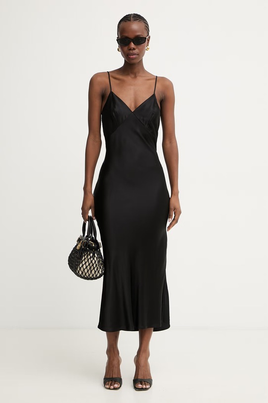 Silvian Heach sukienka bieliźniana z wiskozy RAMET GPP26190VE czarny ZS26