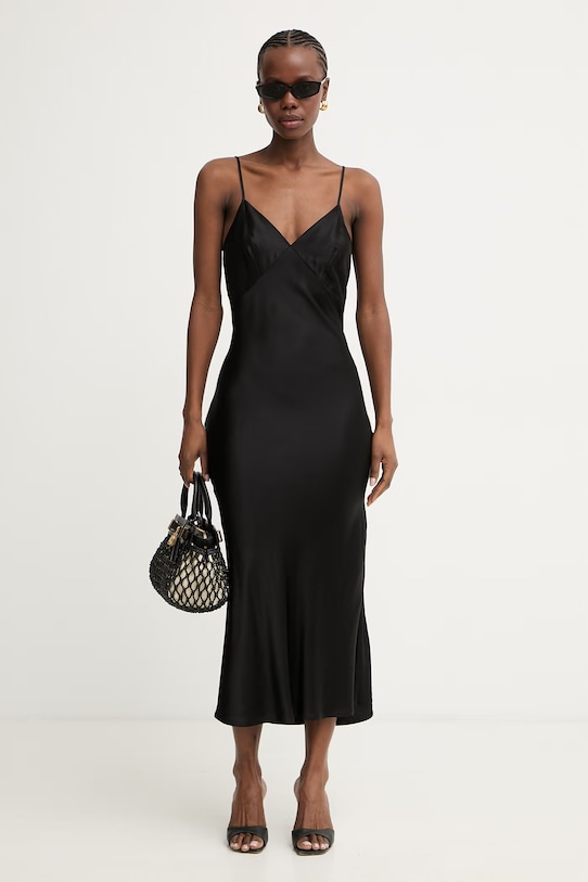 Silvian Heach sukienka bieliźniana z wiskozy RAMET GPP26190VE czarny ZS26