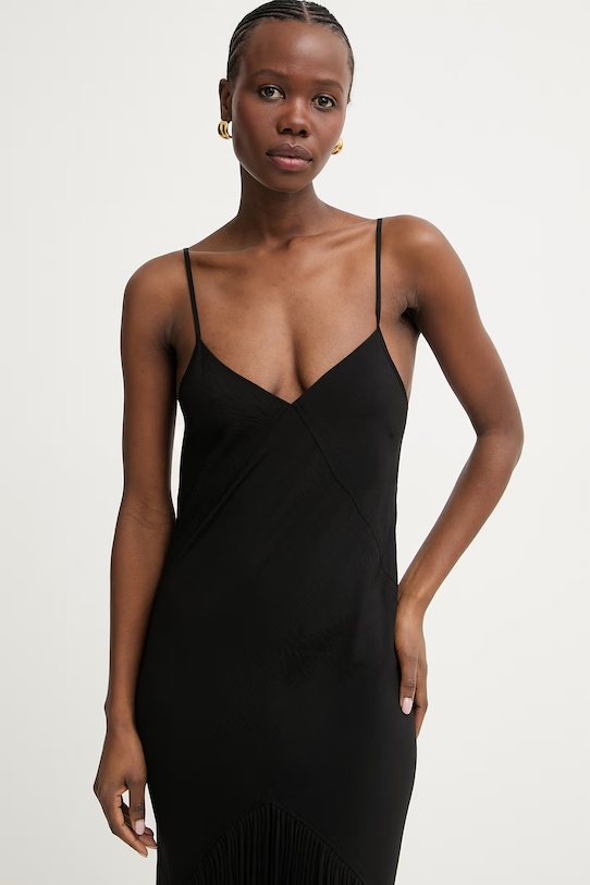 Silvian Heach sukienka bieliźniana z wiskozy RAMET czarny GPP26190VE