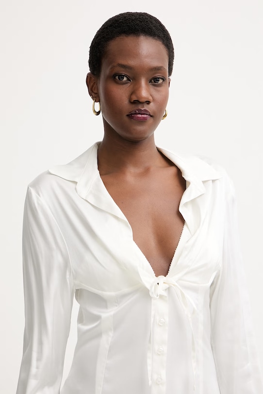 Silvian Heach sukienka z wiskozą SOLLIFO beżowy CVP26033VE