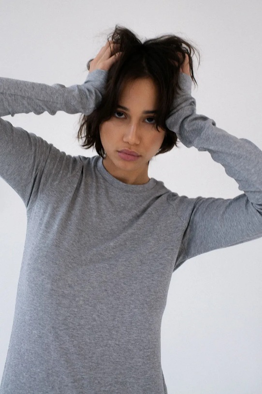 Muuv. sukienka z lyocellem JORDE krot.suk.z.dl.rek.JORDE szary