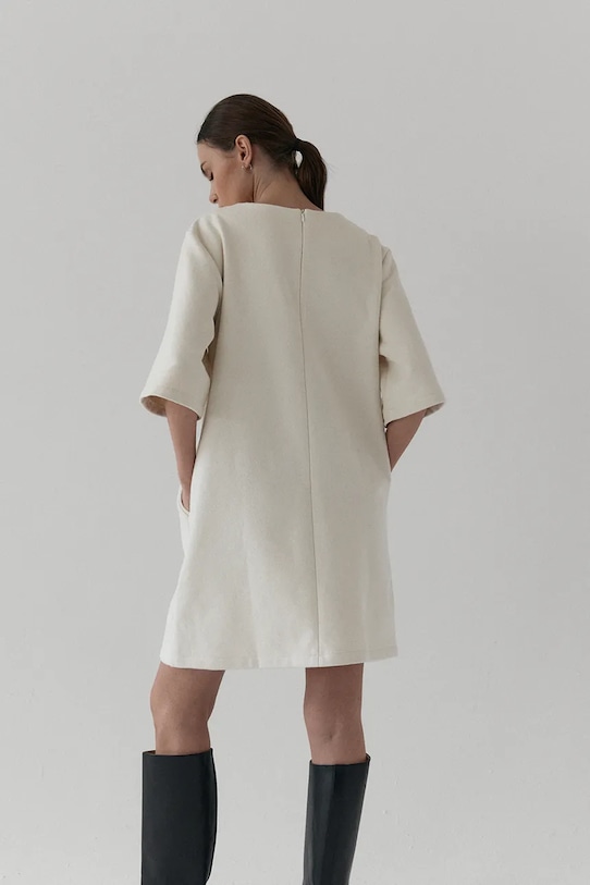 Odzież Muuv. sukienka bawełniana OREE krot.suk.z.kiesz.OREE beżowy