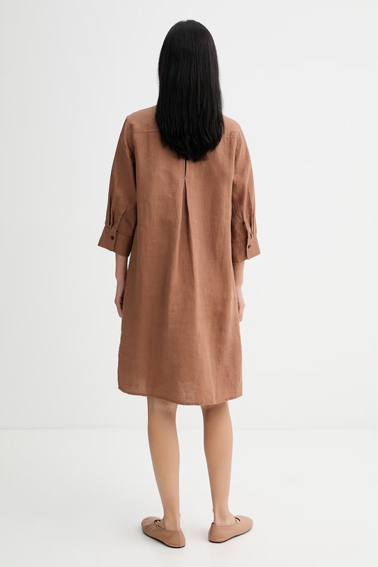 Odzież Marc O'Polo sukienka lniana 5000014942 brązowy